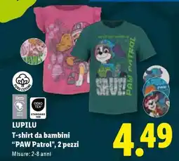 Lidl LUPILU T-shirt da bambini PAW Patrol, 2 pezzi offerta