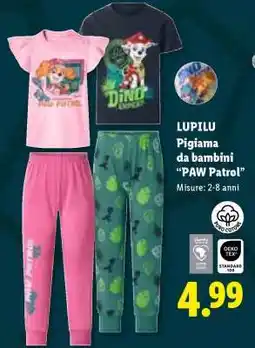 Lidl LUPILU Pigiamo da bambini PAW Patrol offerta