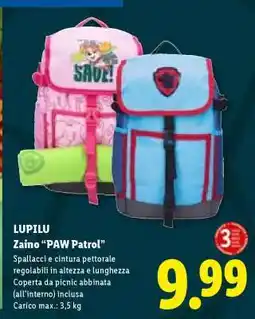 Lidl LUPILU Zaino “PAW Patrol” offerta