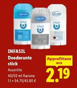 Lidl INFASIL Deodorante Stick offerta