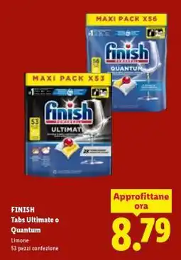 Lidl Finish Tabs Ultimate o Quantum offerta