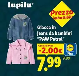 Lidl Giacca in jeans da bambini PAW Patrol offerta