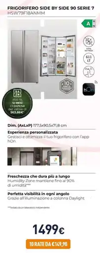 Unieuro Frigorifero side by side 90 serie 7 offerta