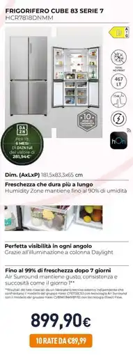 Unieuro Frigorifero cube 83 serie 7 offerta
