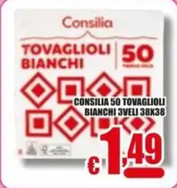 Gesad Supermercati Consilia 50 tovaglioli bianchi offerta