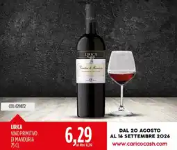 Carico Cash & Carry Lirica Vino Primitivo di Manduria offerta