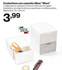 In'S Mercato Contenitore con cassetto Qbox Wave offerta