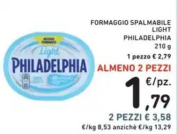 Spazio Conad Formaggio spalmabile light Philadelphia offerta