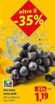 Lidl Uva Scura senza semi offerta