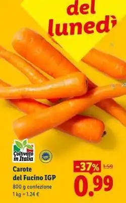 Lidl Carote del Fucino IGP offerta
