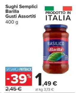 Carrefour Sughi Semplici Barilla Gusti Assortiti offerta
