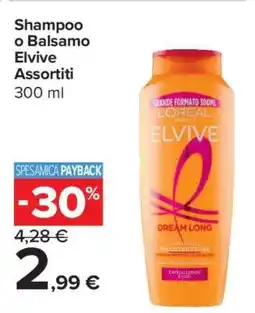 Carrefour Shampoo o Balsamo Elvive Assortiti offerta