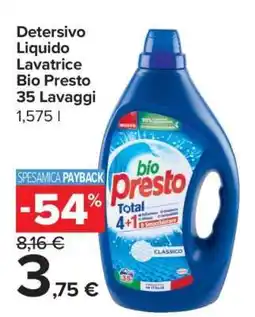 Carrefour Detersivo Liquido Lavatrice Bio Presto 35 Lavaggi offerta