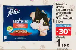 Carrefour Alimento Umido per Gatti Felix Ghiottonerie Conf. 4 pz Gusti Assortiti offerta