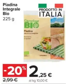 Carrefour Express Piadina Integrale Bio Carrefour Bio offerta