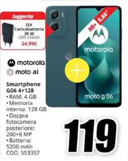 MediaWorld Motorola Smartphone G06 4+128 offerta