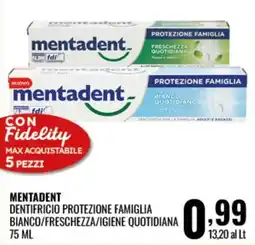 Gecop Mentadent dentifricio protezione famiglia offerta
