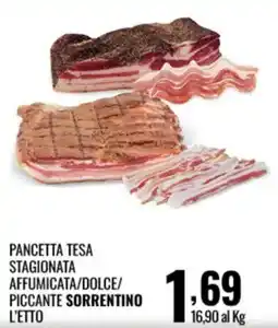 Gecop Pancetta tesa stagionata affumicata/dolce/piccante sorrentino offerta