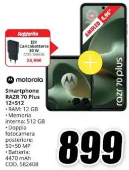 MediaWorld Motorola Smartphone RAZR 70 Plus offerta