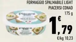 Conad City Formaggio spalmabile light Piaceri Conad offerta
