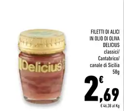 Conad Superstore Filetti di alici in olio di oliva Delicius offerta