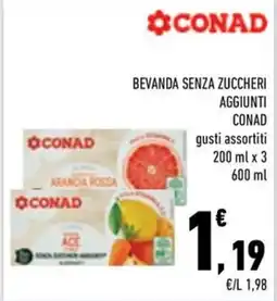 Conad City Beveranda senza zuccheri aggiunti Conad gusti assortiti offerta
