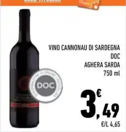 Conad City Vino Cannonau di Sardegna Aghera Sarda offerta