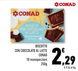 Conad Superstore Biscotto con cioccolato al latte Conad offerta