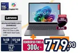 Unieuro Lenovo IDEAPAD NOTEBOOK SLIM 3 offerta