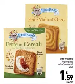 Conad City Fette biscottate Mulino Bianco malto d'orzo - cereali offerta