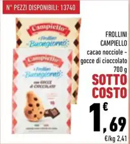 Conad City Frollini Campiello cacao nocciole - gocce di cioccolato offerta