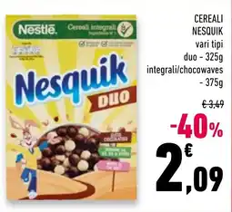 Conad Superstore Cereali integrali Nesquik duo offerta