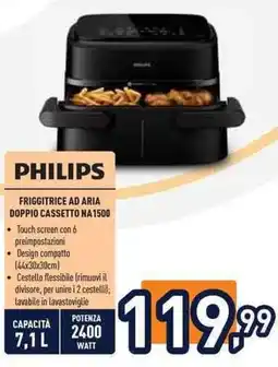 Unieuro Philips friggitrice ad aria doppio cassetto offerta