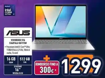 Unieuro Asus Vivobook S16 offerta