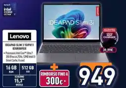 Unieuro Lenovo IDEAPAD Slim 3 offerta