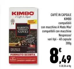 Conad Superstore Caffè in capsule Kimbo offerta