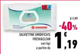 Conad Superstore Salviettine umidificate Fresh&Clean offerta