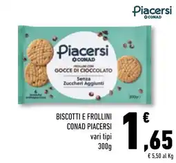 Conad Superstore Frollini con gocce di cioccolato senza zuccheri aggiunti offerta