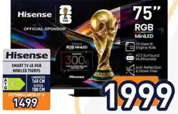 Unieuro Hisense SMART TV 4K RGB MINILED 75UR9S offerta