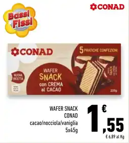 Conad Superstore Wafer snack con crema al cacao offerta
