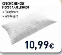 Unieuro Cuscino memory fiocco anallergico offerta