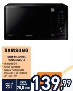 Unieuro Samsung forno microonde offerta