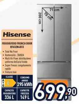 Unieuro Hisense frigorifero french door offerta