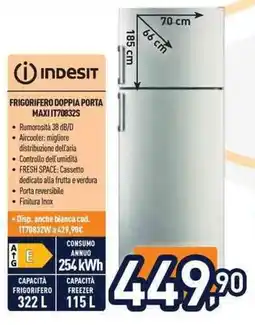Unieuro Frigorifero doppia porta Indesit offerta