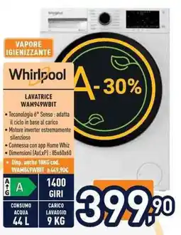 Unieuro Whirlpool lavatrice offerta