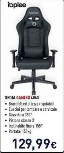 Unieuro Sedia gaming 4063 offerta