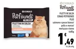 Conad Superstore Conad Petfriends Plus filettini in salsa offerta