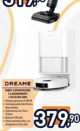 Unieuro Dreame robot aspirapolvere e lavapavimenti L10S Ultra Gen3 offerta