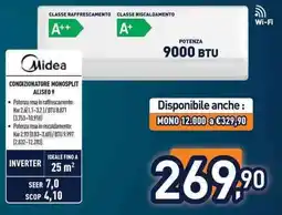 Unieuro Midea condizionatore monosplit aliseo 9 offerta