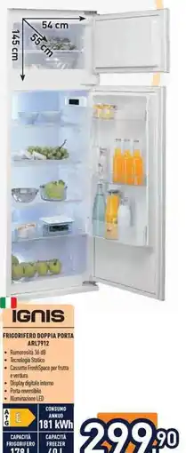 Unieuro Frigorifero doppia porta Ignis offerta